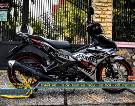 Tem trùm exciter 150 cá mập đen bạc
