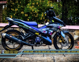 Tem Trùm Xe Exciter 150 Xanh Đen Liên Quân