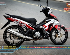 TEM TRÙM EX135 SAMURAI TRẮNG ĐỎ CỰC CHẤT