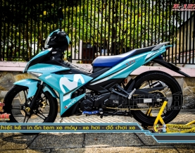 Tem Exciter 150 Movistar Phiên Bản Xanh Trắng