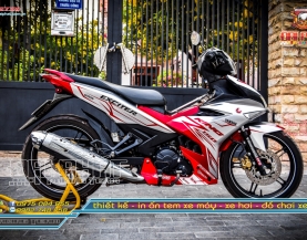 Tem Xe Exciter 150  Bạc Đỏ Candy