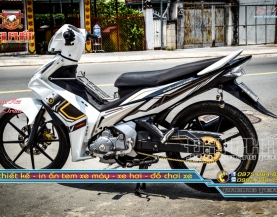 Tem Exciter 2010 Thiết Kế  Spark Trắng Đen Vàng