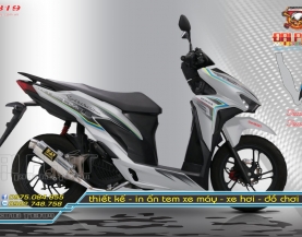 Tem Chế Vario150 Bạc Xám Xanh