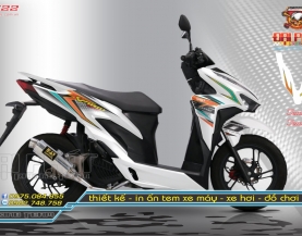 Tem Chế Vario150 Lên Tem Trắng Xanh Độc Đáo