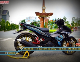 Tem Trùm Xe Exciter 150 MX Xanh Đen