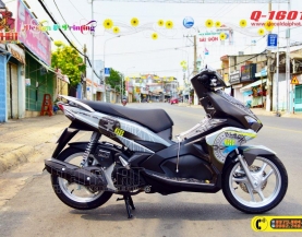 Tem Trùm Xe Airblade Xám Đen Phong Cách