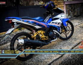 Tem Trùm Xe Exciter 150 Bạc Xanh