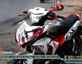 Tem Trùm Xe Exciter 150 Samurai Trắng Đỏ